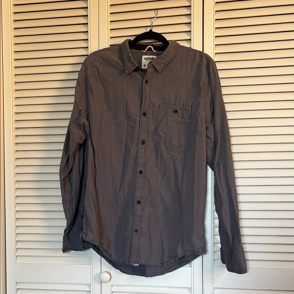 Men's Charcoal Button-Down Shirt